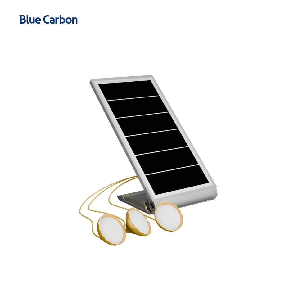 Prenosni mikro-sistem za shranjevanje energije Blue Carbon z LED žarnicami za domačo razsvetljavo